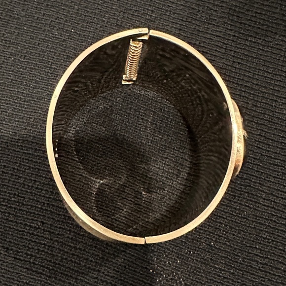 Kenneth Cole Wide Cuff With Stunning Peacock Stone With Crystal Enhancements - Picture 7 of 8